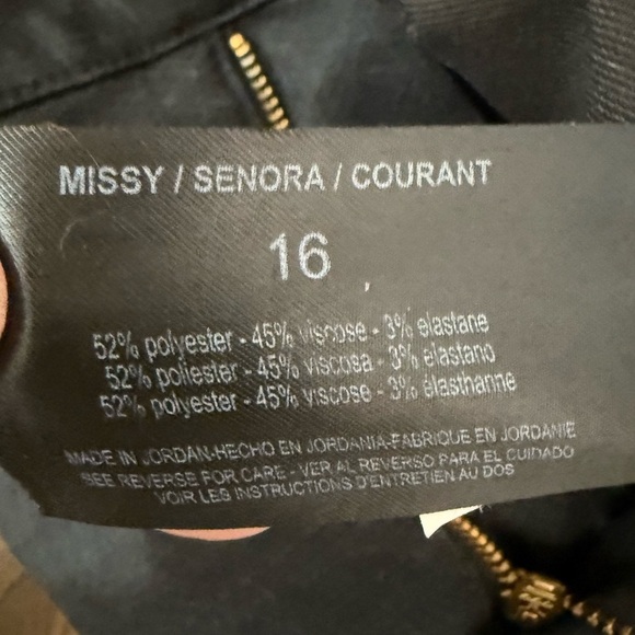 Nine West Jeans Lightweight Womens Sz 16 "Gramercy Skinny" Black Geo Patterned - Picture 3 of 7